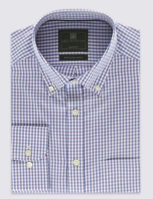 Pure Cotton Gingham Checked Oxford Shirt